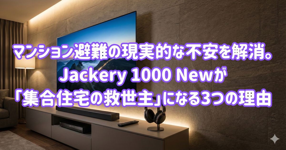 マンション避難の現実的な不安を解消。Jackery 1000 Newが「集合住宅の救世主」になる3つの理由の画像