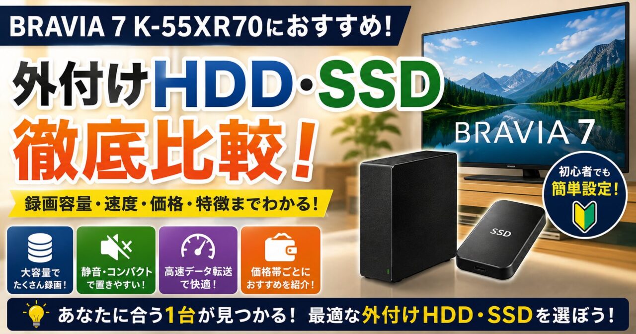 BRAVIA 7 K-55XR70におすすめの外付けHDD・SSDを比較の画像