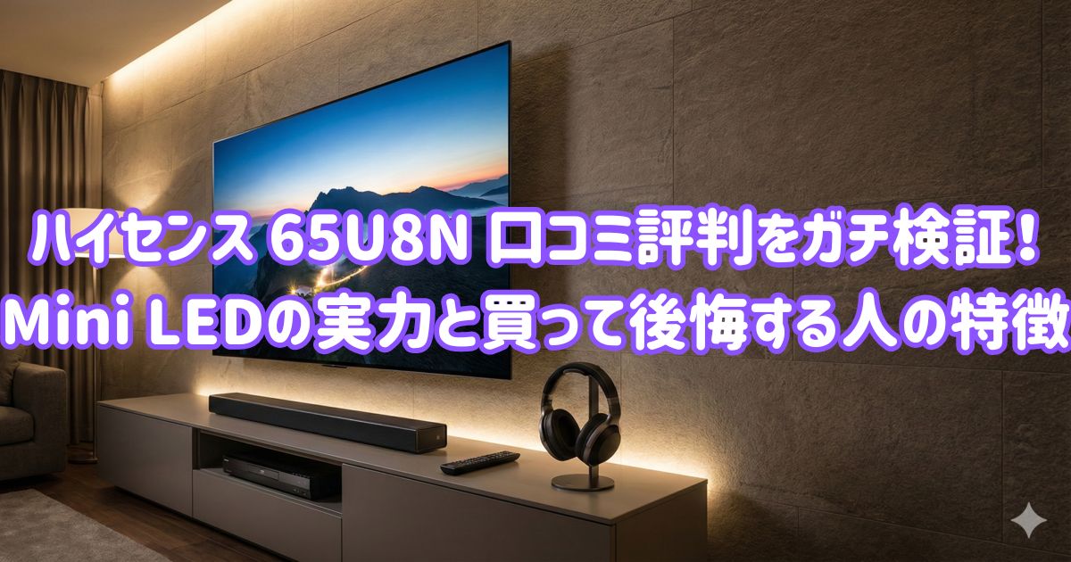 ハイセンス 65U8N 口コミ評判をガチ検証！Mini LEDの実力と買って後悔する人の特徴の画像