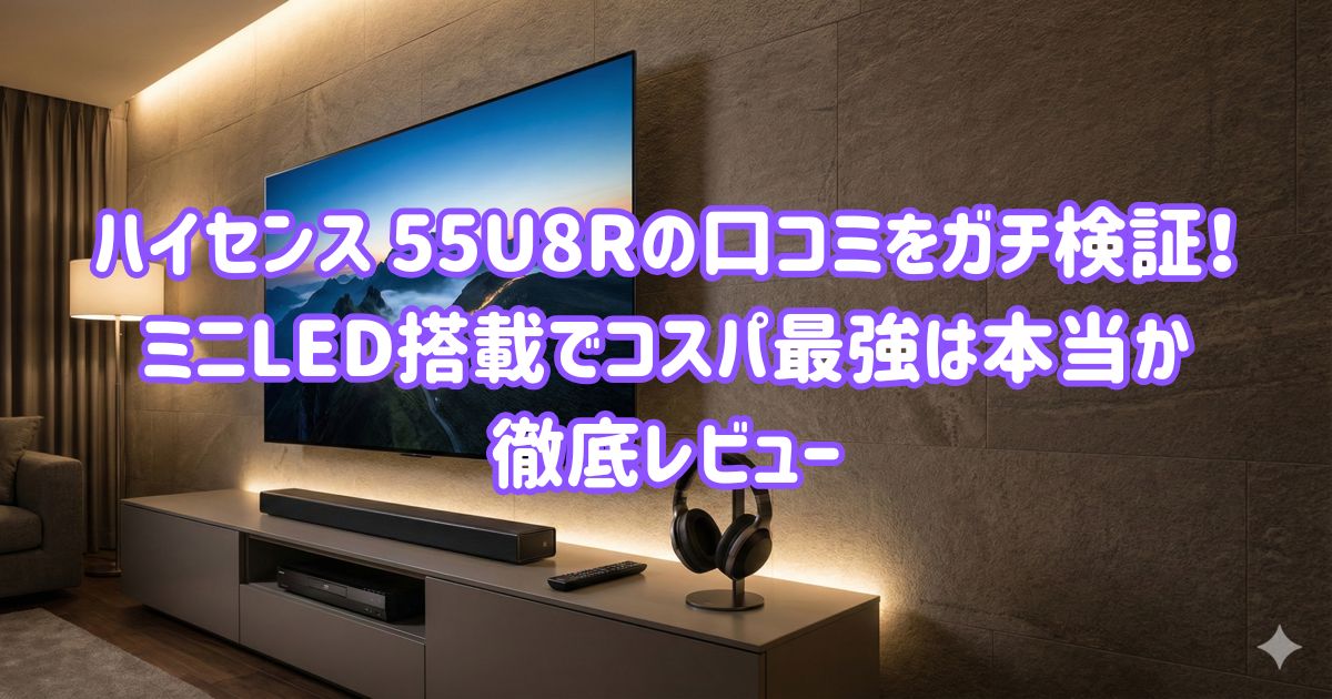 ハイセンス 55U8Rの口コミをガチ検証！ミニLED搭載でコスパ最強は本当か徹底レビューの画像
